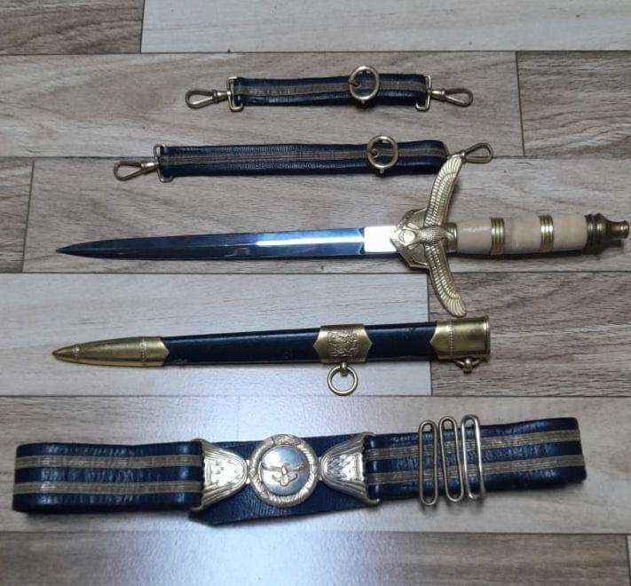 SADF - Air Force Ceremonial Dagger Complete with Belt and hangers