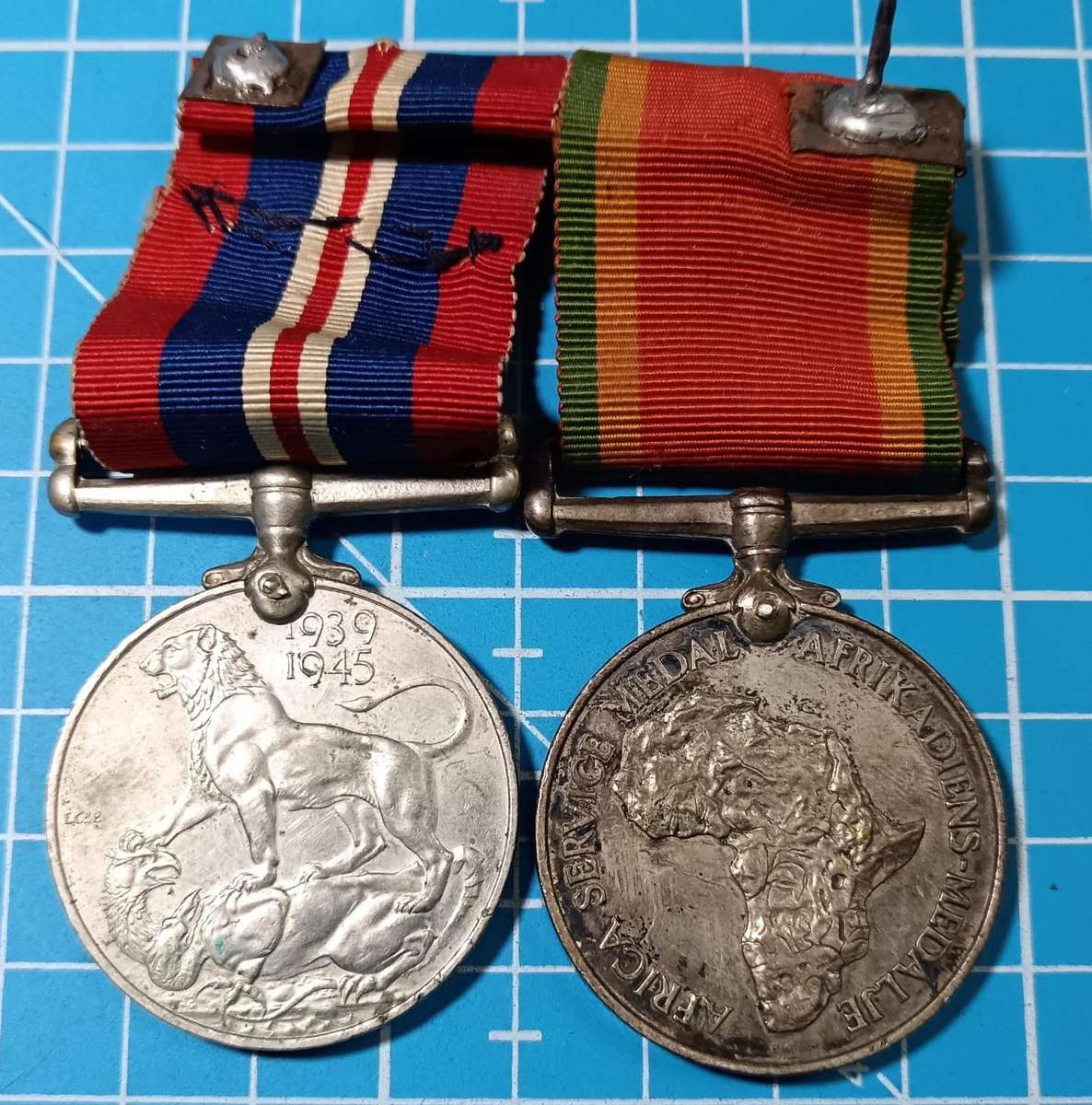 Full Size World War Two Pair with Silver Africa Service Medal:M.J.Bezuidenhout