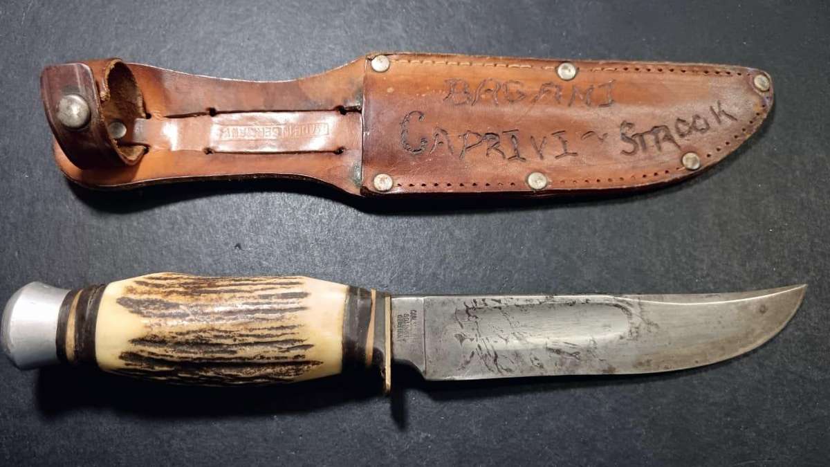 Vintage Carl Spitzer Solingen Bowie Knife with Sheath - Used During the Border War