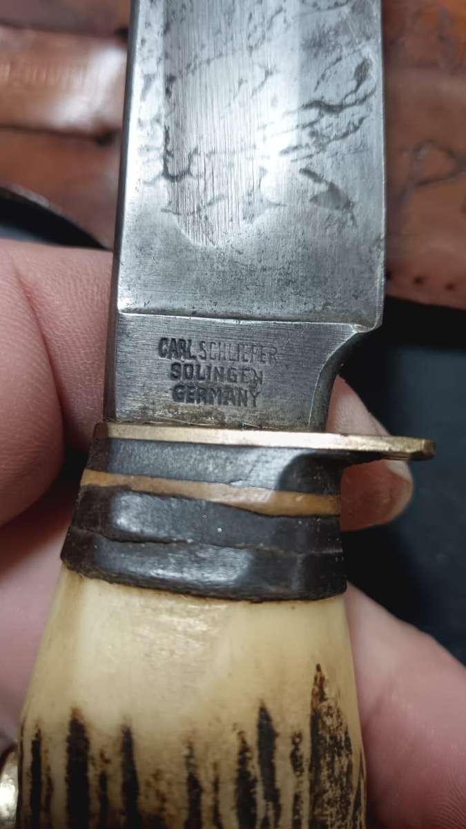 Vintage Carl Spitzer Solingen Bowie Knife with Sheath - Used During the Border War