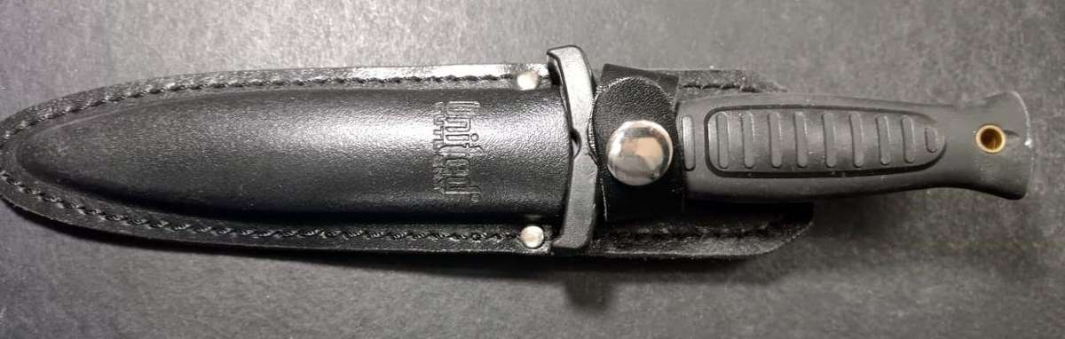 United Cutlery Combat Commander Boot Knife 5" Black Double Edge Blade, Zytel Handle