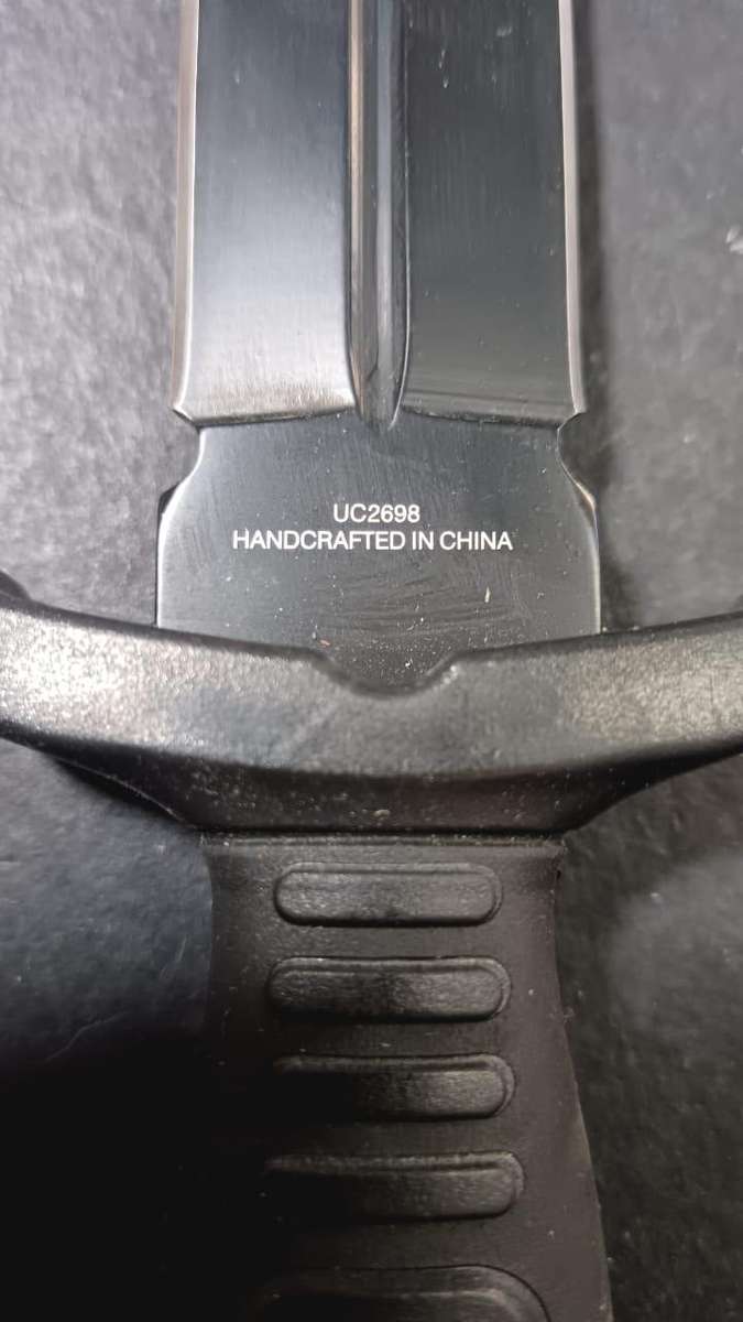 United Cutlery Combat Commander Boot Knife 5" Black Double Edge Blade, Zytel Handle