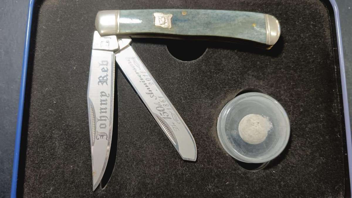 Rough Rider 150th Anniv Civil War Johnny Reb Folding Pocket Knife, Bullet & Box