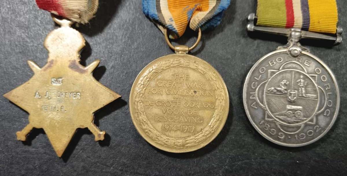 Full Size Boer War/First World War Group: Burger A.J.Dreyer/SJT A.J.Dreyer 13 Mounted Rifles