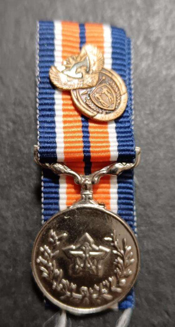 SANDF - Miniature General Service Medal with Ribbon Device