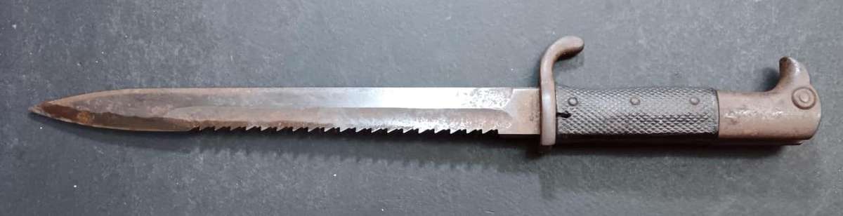 German KS98 ERFURT Sawback Bayonet ( Butchers Blade ) - No Scabbard