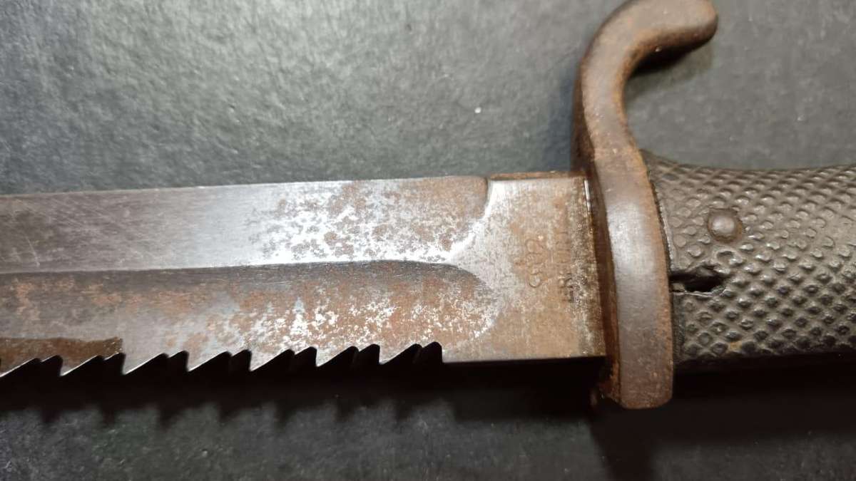 German KS98 ERFURT Sawback Bayonet ( Butchers Blade ) - No Scabbard