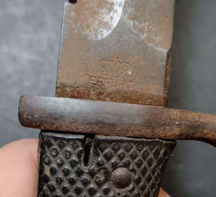 German KS98 ERFURT Sawback Bayonet ( Butchers Blade ) - No Scabbard