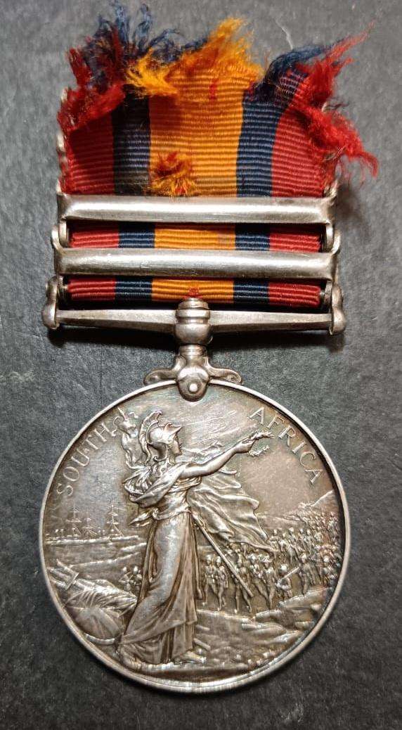 Boer War - Full Size QSA Medal with 4 Bars:1615 3RD CL: TPR C.Batty S.A.C