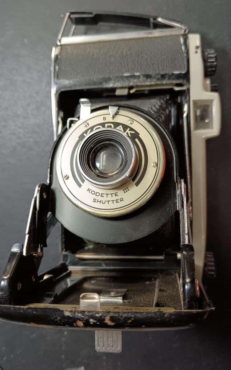 Vintage Kodak Junior 1 Camera With Original Case and Kodette III Shutter