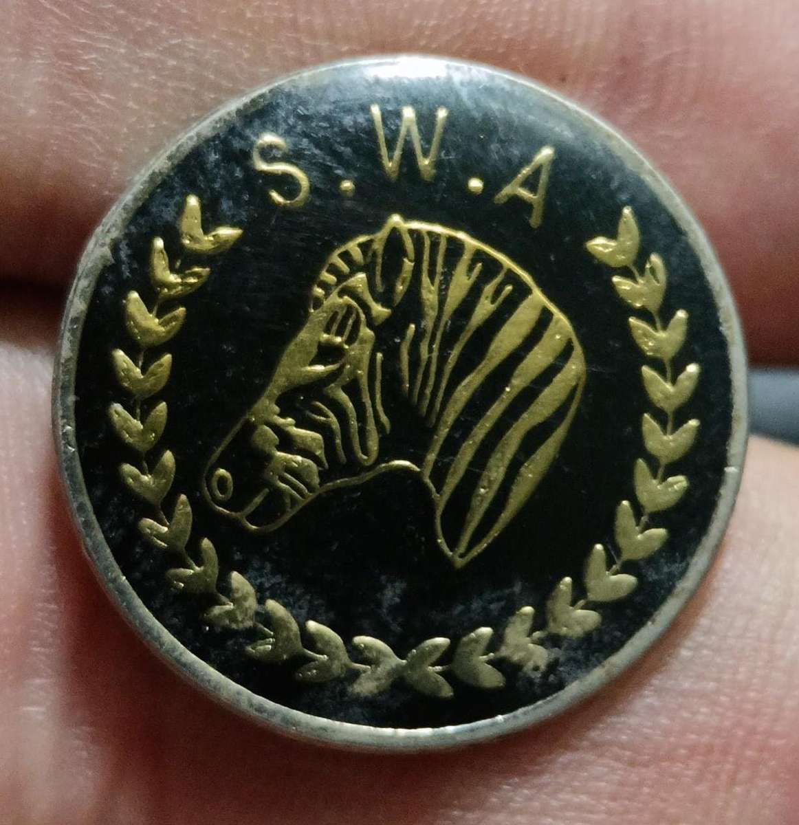 SWA Button Brooch Pin Badge