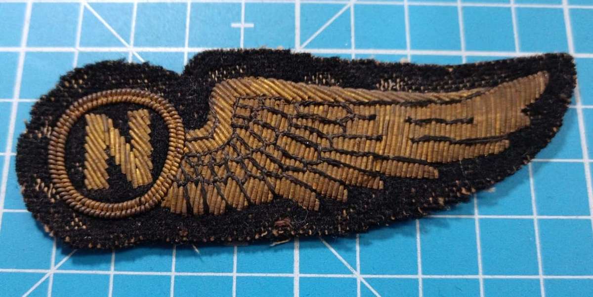 World War Two Era Bullion Navigator Wing