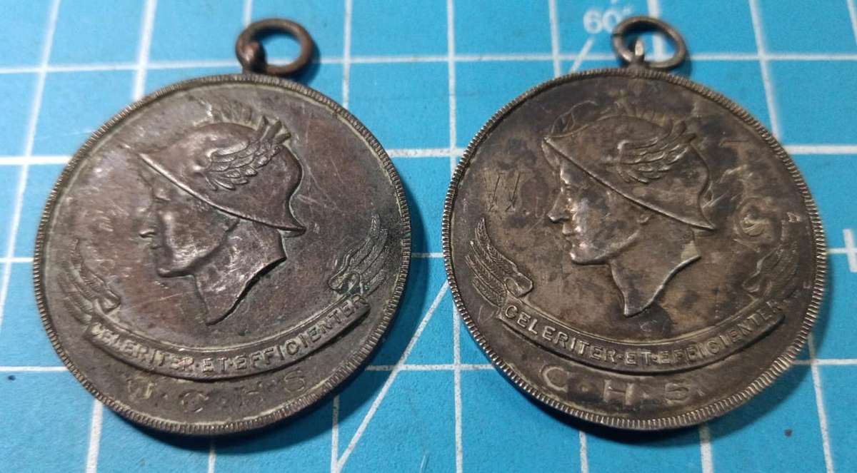 Pair of Vintage Sterling Silver Medals - One Sterling