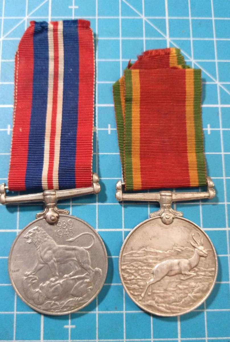 Full Size World War Two Pair with Silver Africa Star :H.J.Erasmus