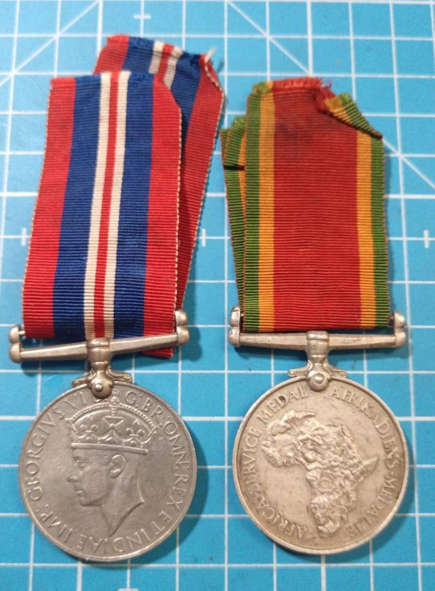 Full Size World War Two Pair with Silver Africa Star :H.J.Erasmus