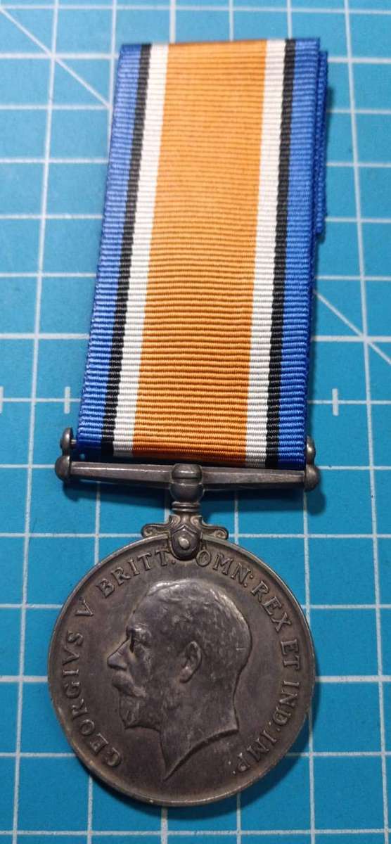 Full Size World War One War Medal in Silver :PTE J.Arizon 1st C.C