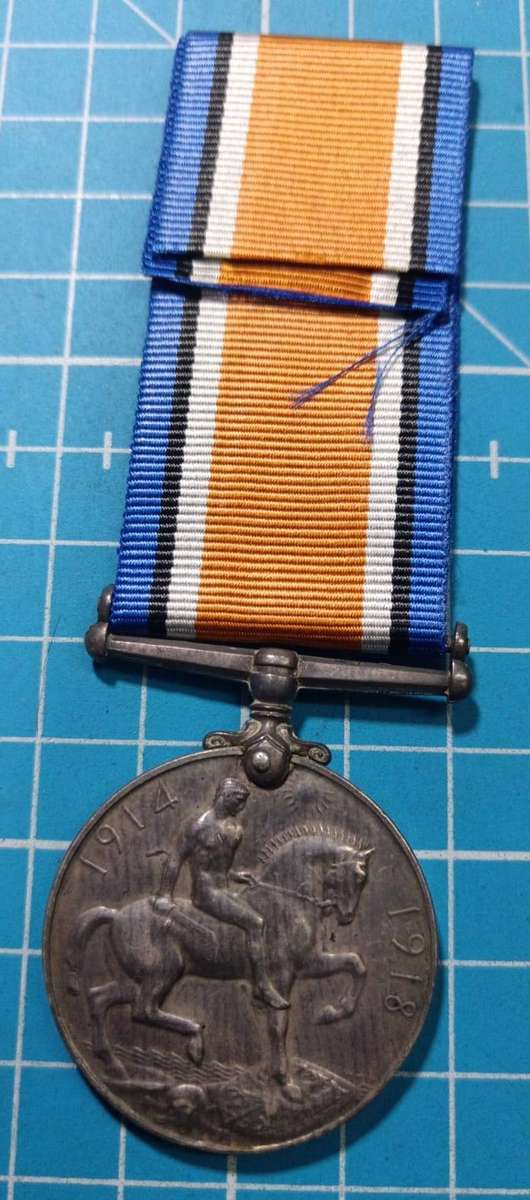 Full Size World War One War Medal in Silver :PTE J.Arizon 1st C.C