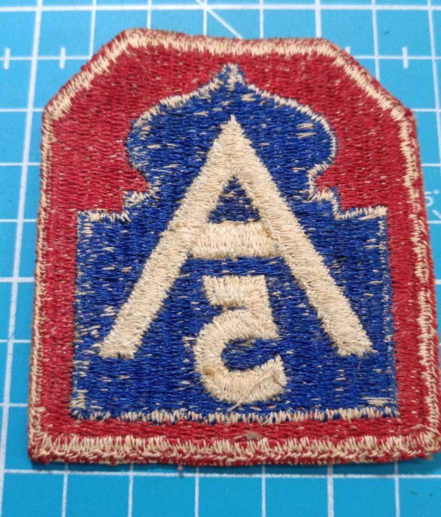 WWII US Army Fifth Army Patch 5th Army SSI Merrowed Edge WW2