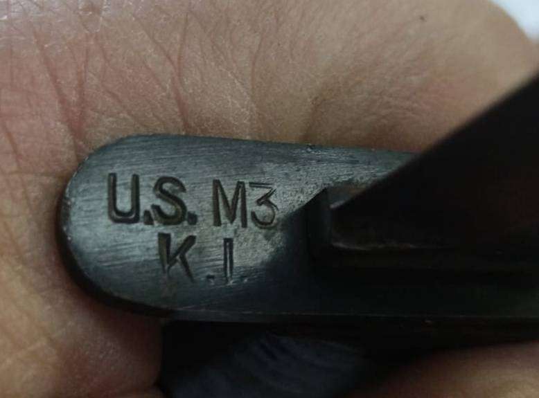 U.S. WWII Cross-Guard Marked M3 Fighting Knife by Camillus with 1943 Dated M6 Scabbard by Barwood