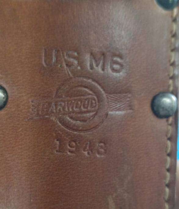 U.S. WWII Cross-Guard Marked M3 Fighting Knife by Camillus with 1943 Dated M6 Scabbard by Barwood