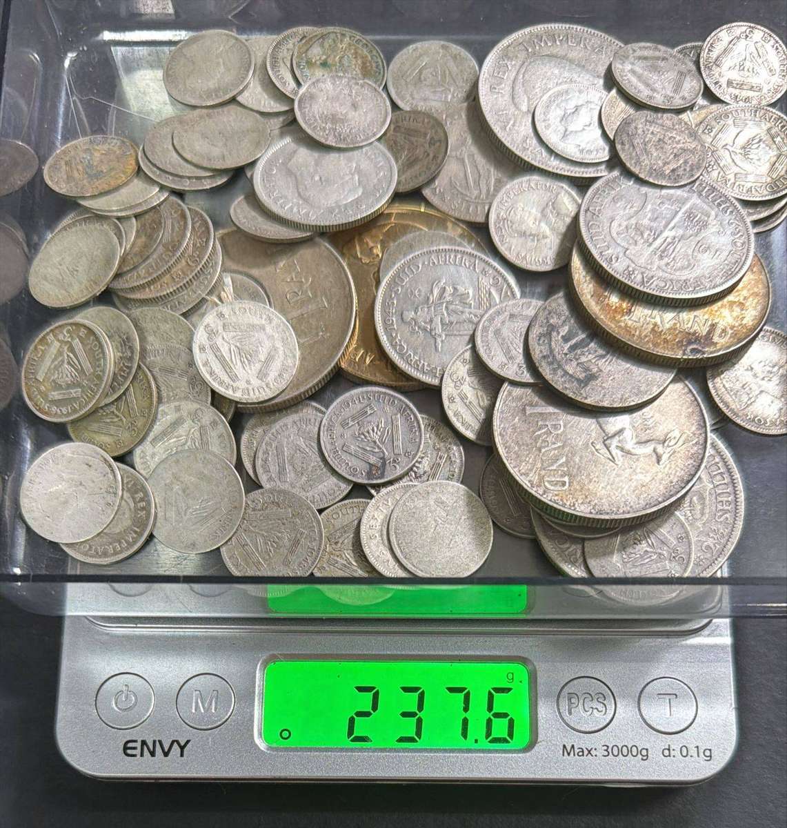 Lot of 80% silver content coins - scale weight is 237.6 grams
