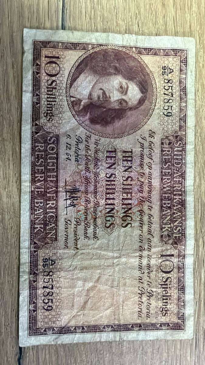 MH de Kock 10 shilling note - 1954