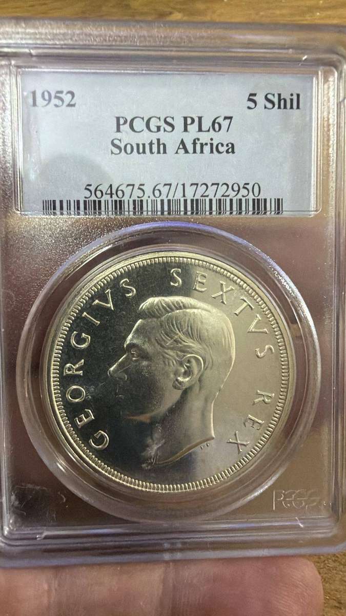 1952 5 shilling PCGS graded PL67 - stunning coin