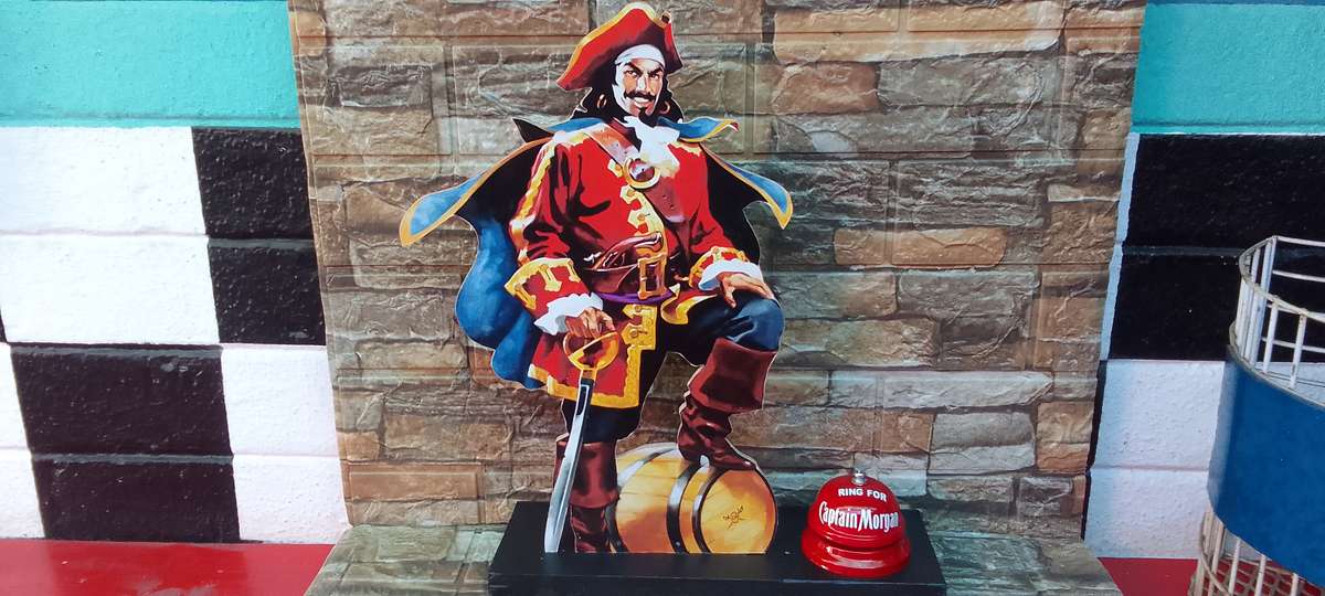 captain morgan standing sign and bell, 38cm