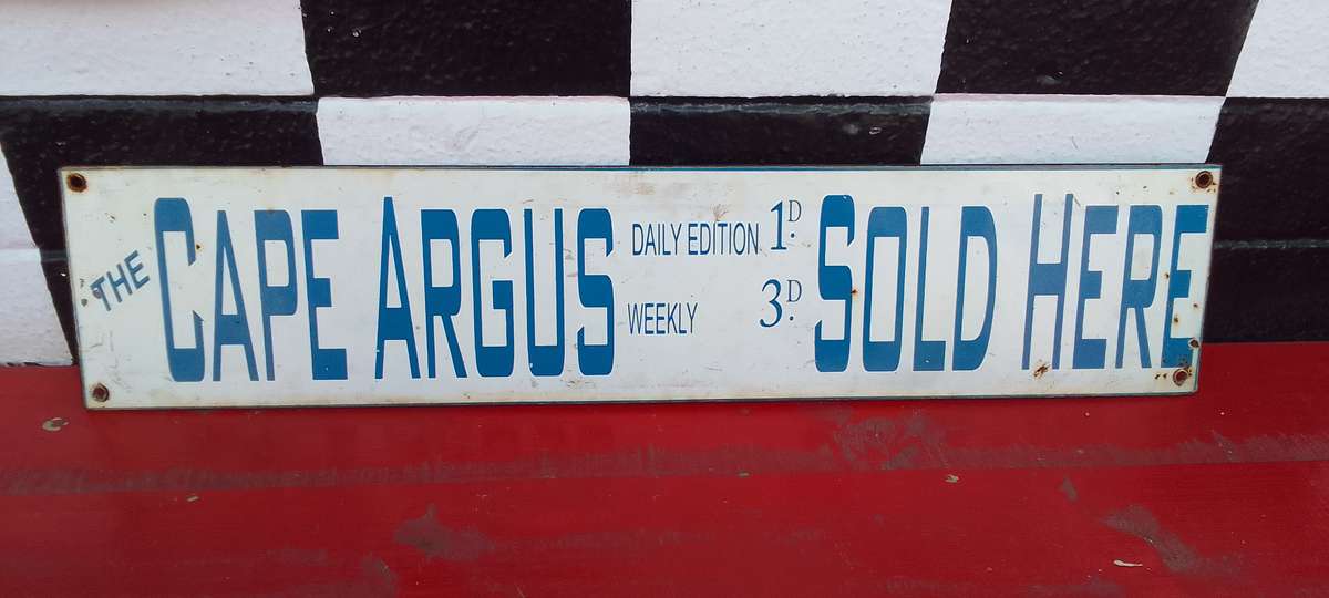 vintage cape argus sign,