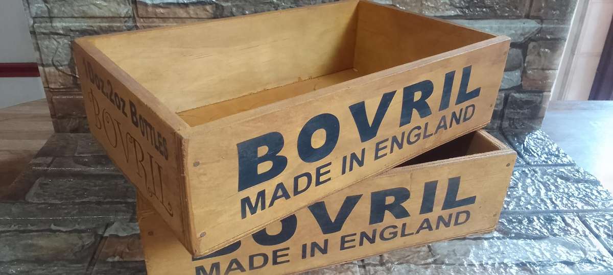 bovril wooden crates x2