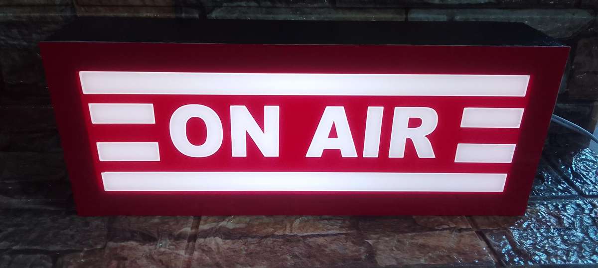 on air studio light box