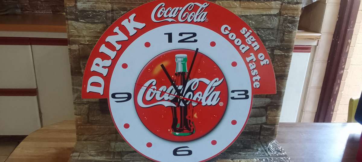 large coca cola advertising clock
