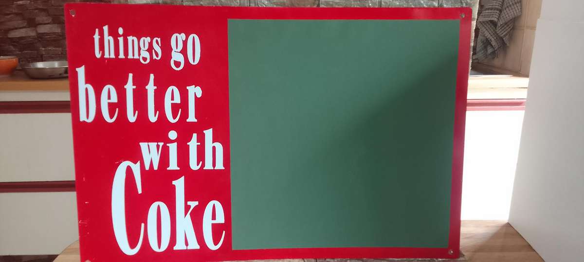 coca cola menu board metal