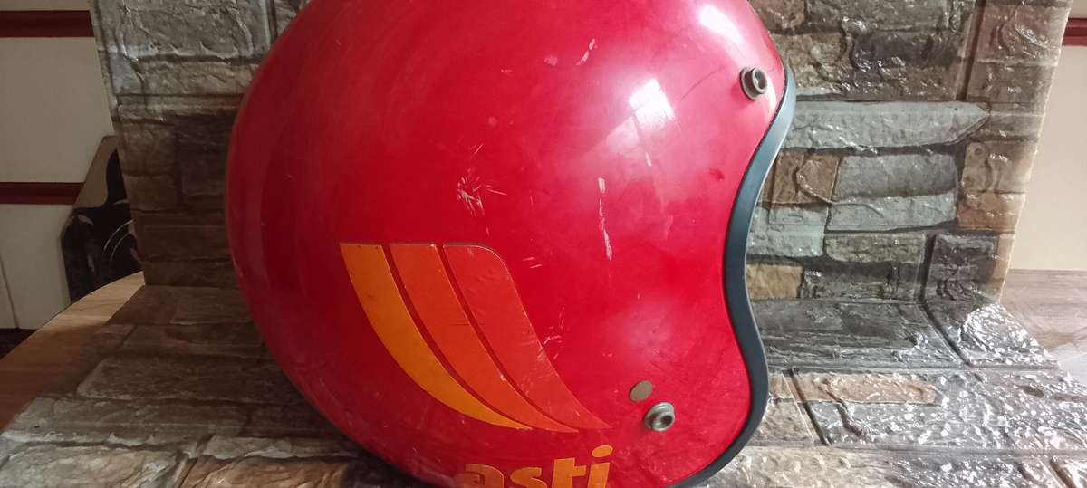 vintage retro motorcycle helmet