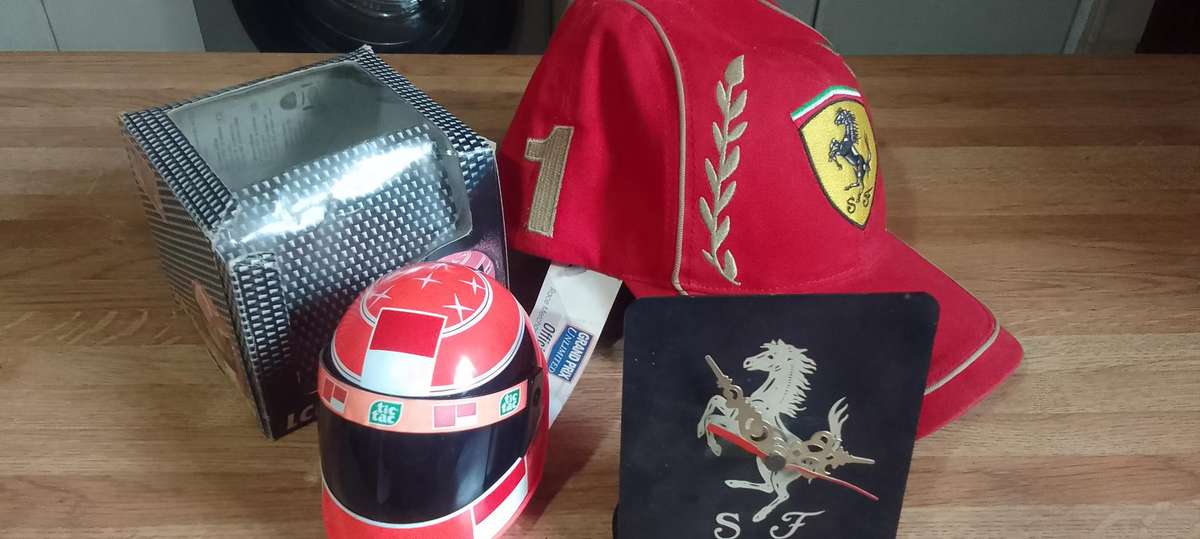 ferrari and michael schumaker licensed merch