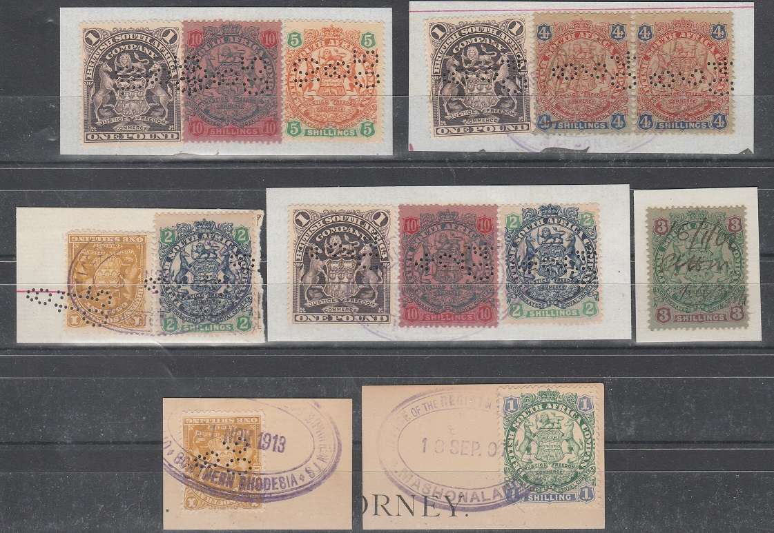 BRITISH SOUTH AFRICA COMPANY: REVENUES: SUPER COLLECTION FROM 1896 ON PAPER