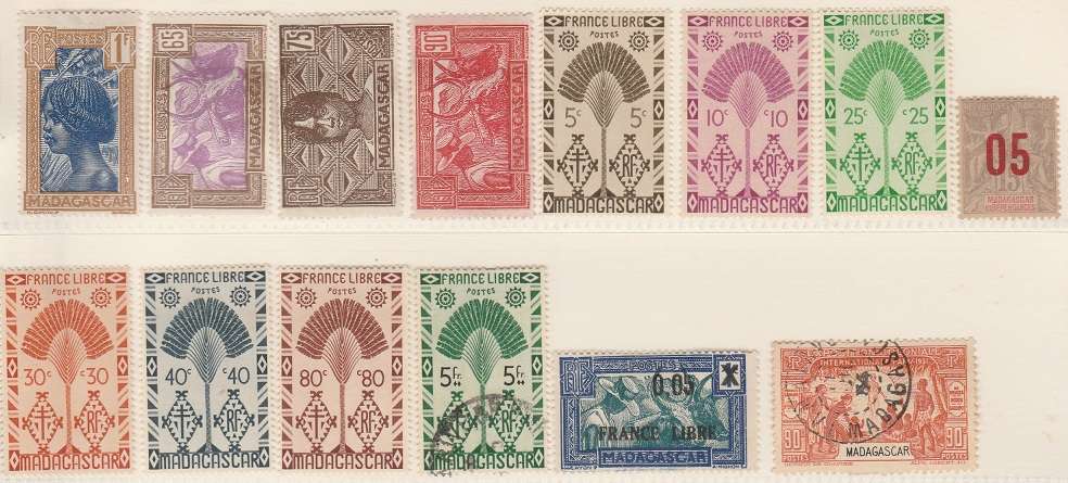 MADAGASCAR: FRANCE COLONY: 1908/43: MHR AND SOME USED: 2 SCANS