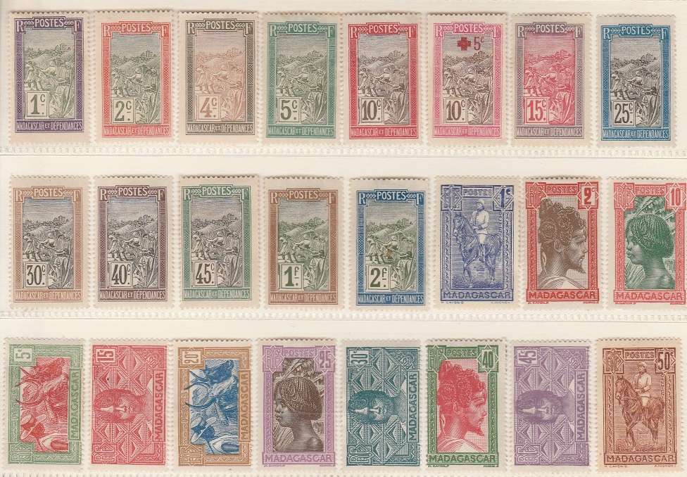 MADAGASCAR: FRANCE COLONY: 1908/43: MHR AND SOME USED: 2 SCANS