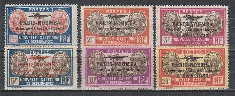 FRANCE: NEW CALEDONIA:1932 AIR SET: MM: NOUMEA FLIGHT: SELDOM OFFERED ON BOBSHOP: READ DESCRIPTION