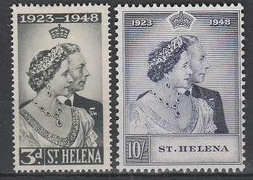ST HELENA: 1948: SILVER WEDDING: MH SET
