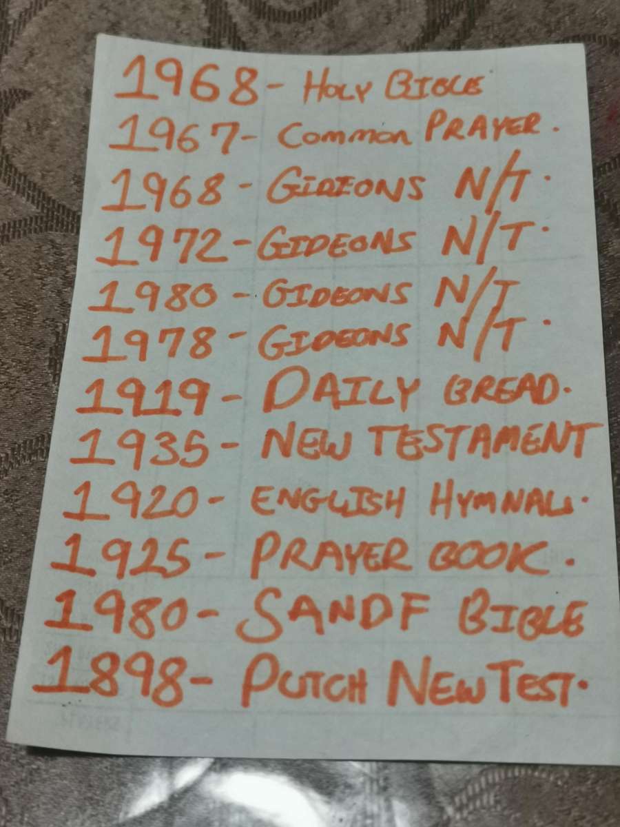 12 small vintage bibles and prayer books