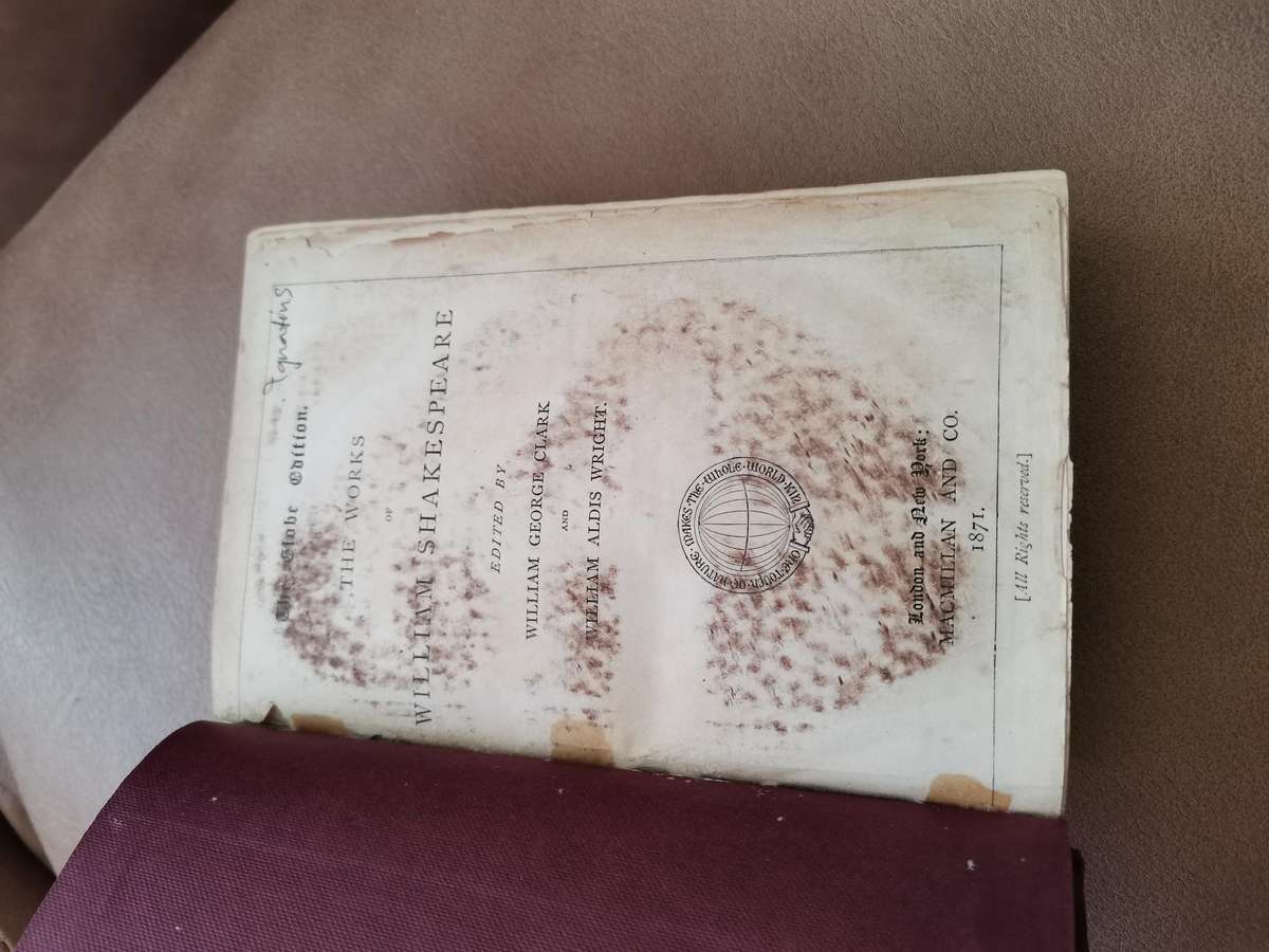 RARE 1871 the works of William Shakespeare the globe edition macmillan and Co