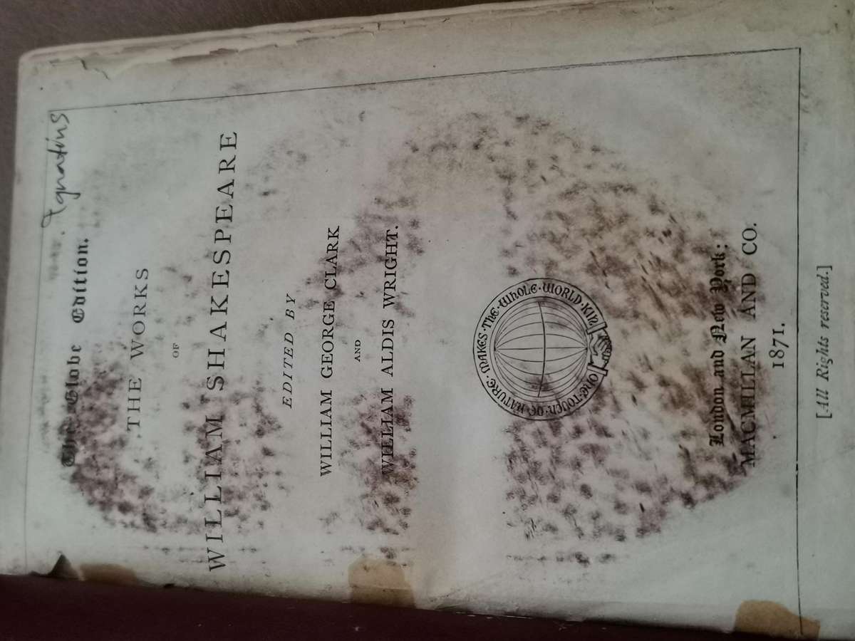 RARE 1871 the works of William Shakespeare the globe edition macmillan and Co