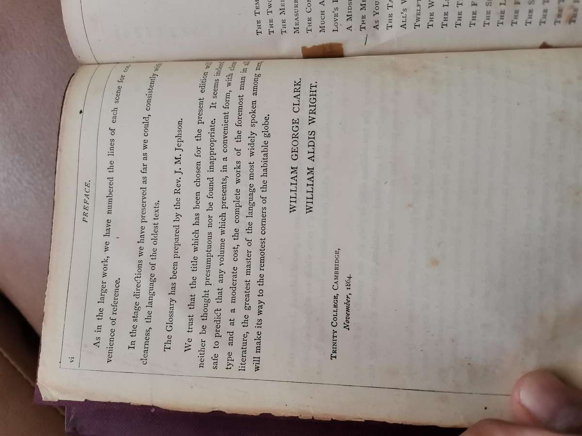 RARE 1871 the works of William Shakespeare the globe edition macmillan and Co