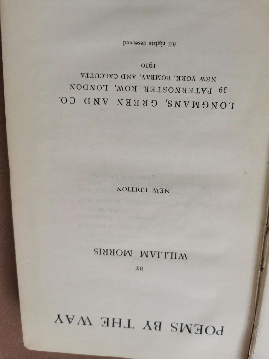 1910 Poems by the way by William Morris
