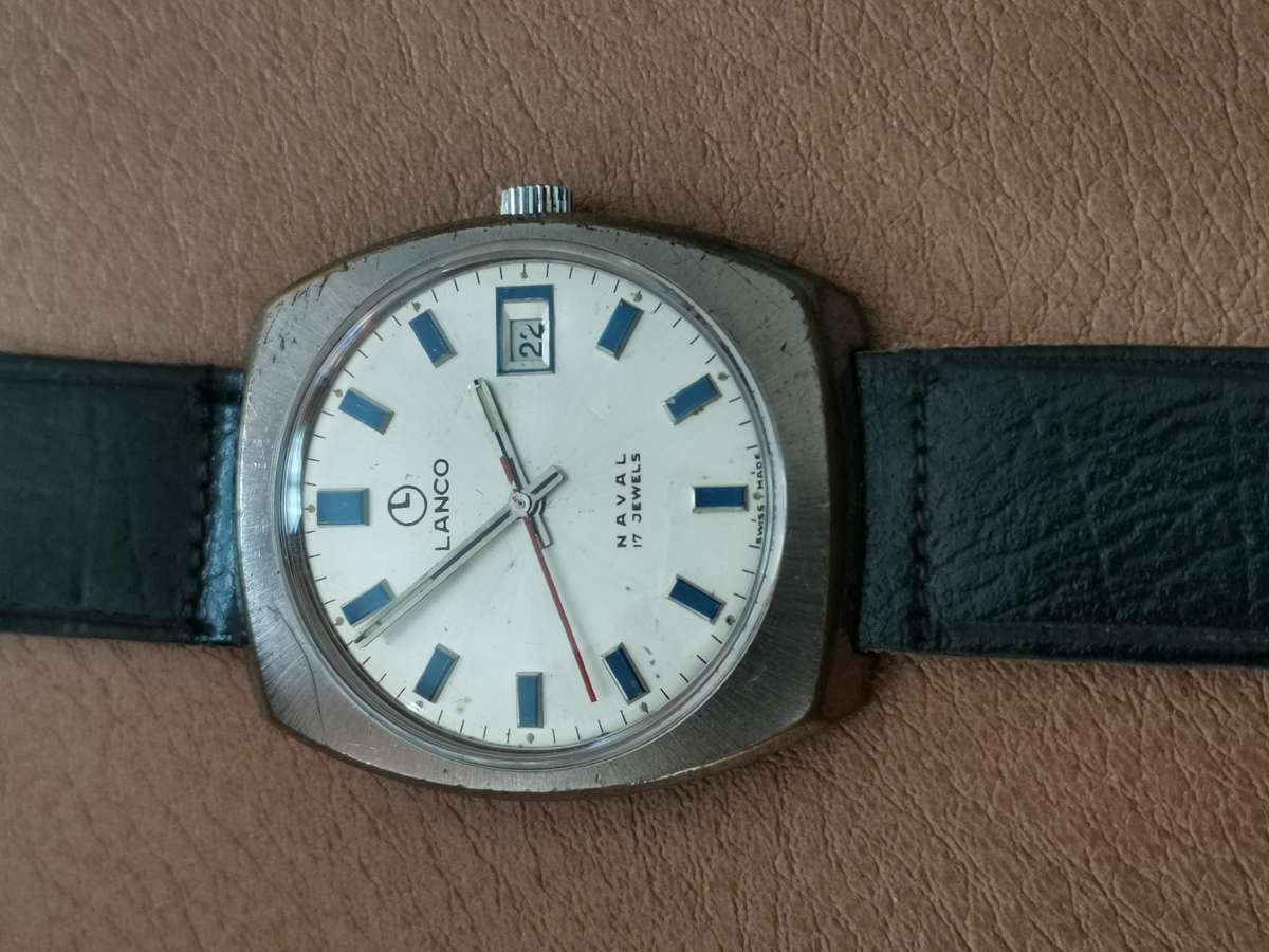 Vintage Lanco Naval 17 jewels manual wind mechanical watch