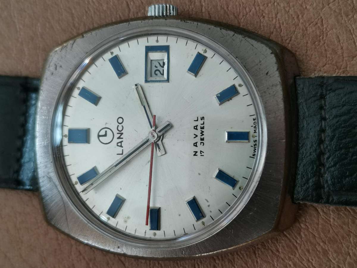 Vintage Lanco Naval 17 jewels manual wind mechanical watch