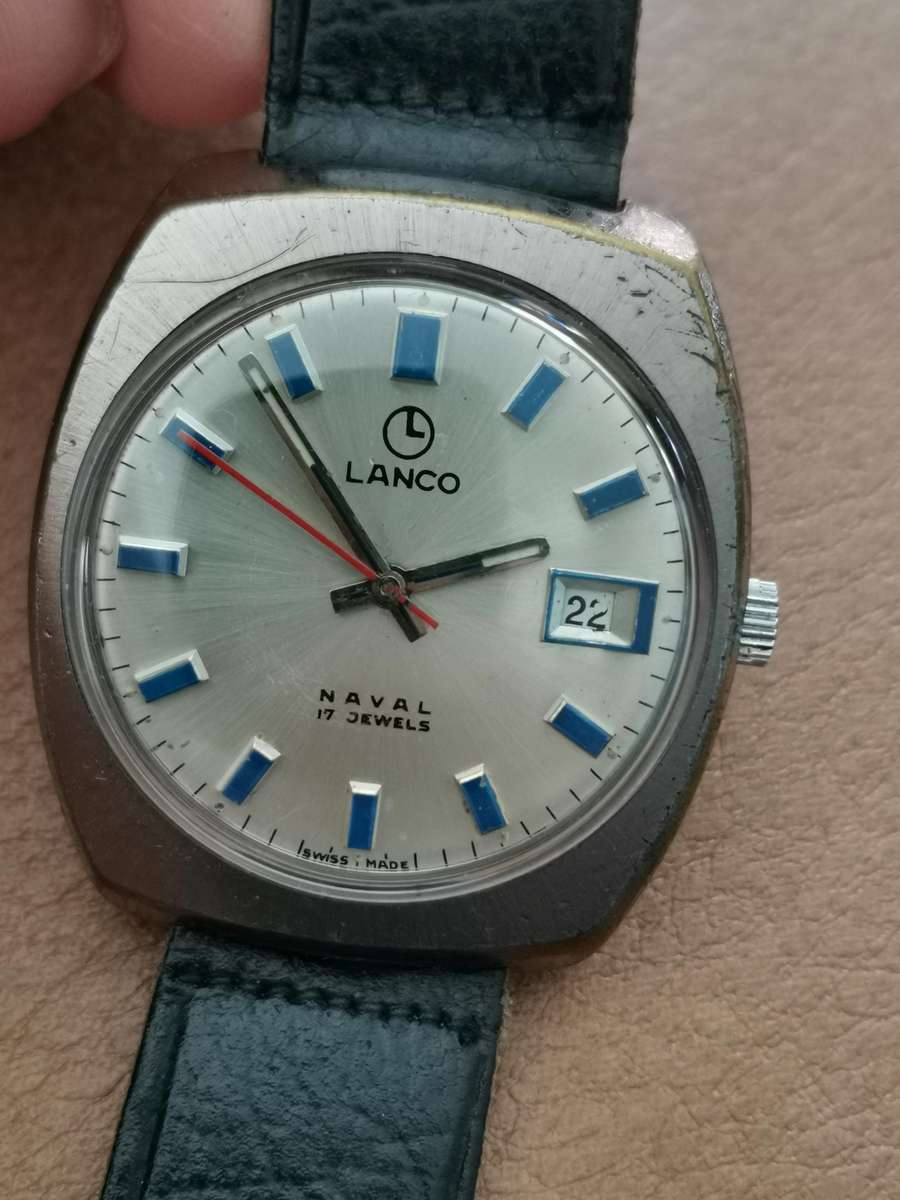 Vintage Lanco Naval 17 jewels manual wind mechanical watch