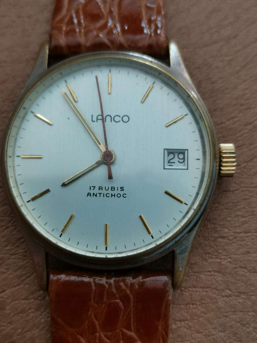 Vintage Lanco 17 Rubis Antichoc mechanical wind up watch