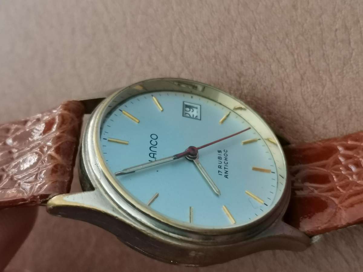 Vintage Lanco 17 Rubis Antichoc mechanical wind up watch